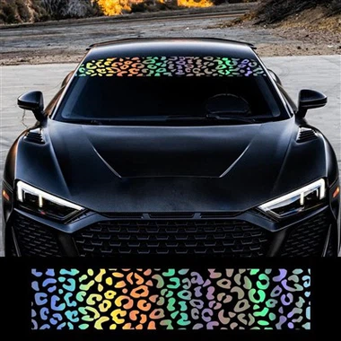 車のフロントガラスステッカーアニマルヒョウ印刷デカール